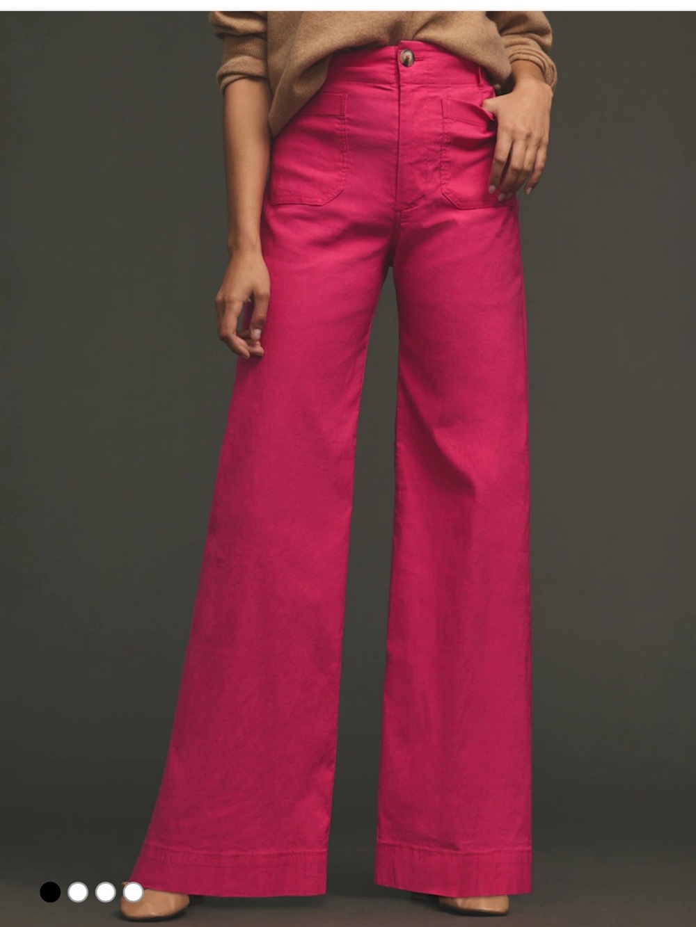 Maeve Full Length Colette Fuchsia Wide-Leg High-Rise Pants!